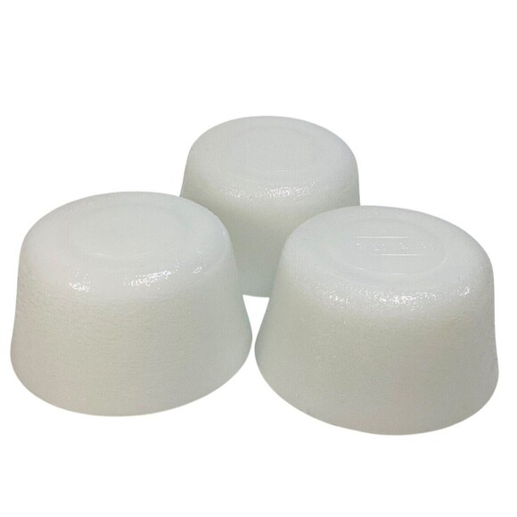 3 Vintage Glasbake Textured Milk Glass Custard Ramekins Kitchen Gifts Bowls 3" - Picture 3 of 5